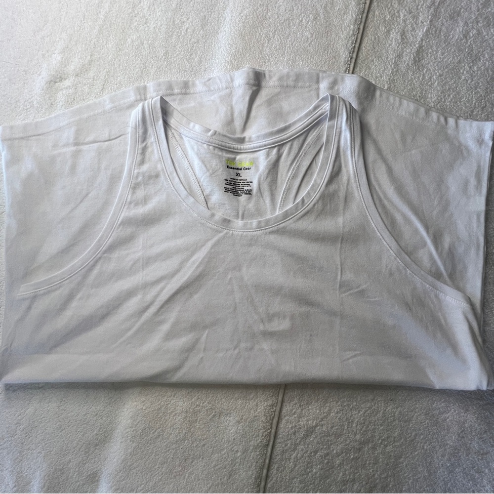 NWOT Tek Gear White Essential Racerback Tank Top